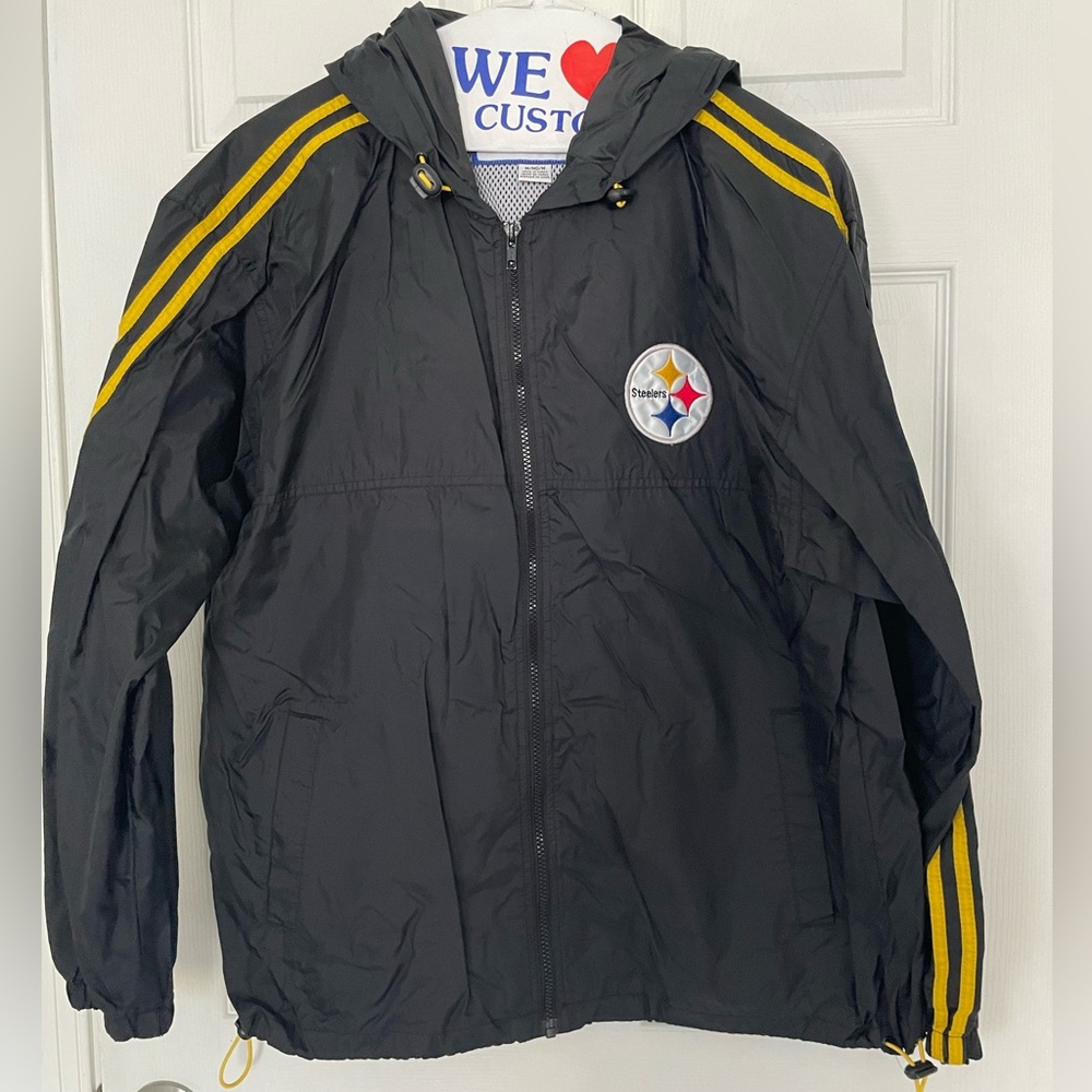 NWOT Pittsburgh Steelers Black/Gold Full Zip Windbreaker